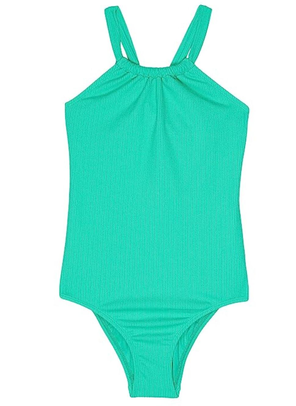 SEAFOLLY Girls Essential Crossback One Piece US 8 Jade Green High Neck NWT